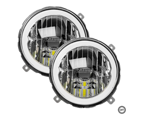 Crawer Round LED Headlights with Angel Eyes Position Light Fendt - CR-3035s