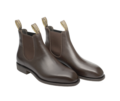 Harold Grazier Cork Rubber Sole Chocolate Chelsea Boots